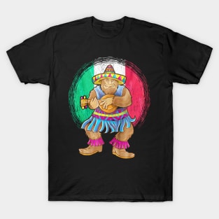 Mexican Bigfoot Playing Guitar T-Shirt